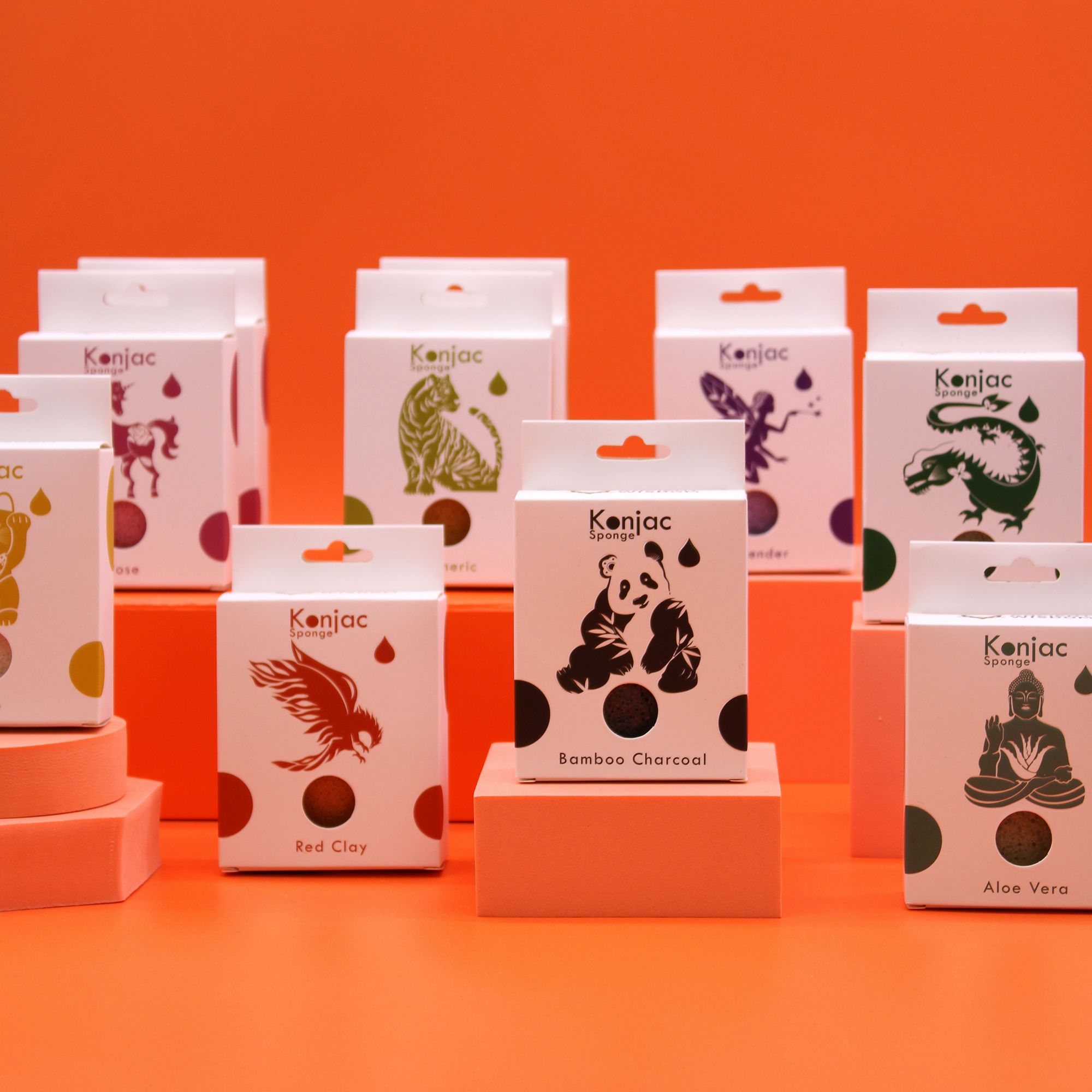 Esponja facial Konjac de lavanda calmante 100% natural