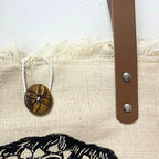 Bolso Natural de Yute con Asas de Piel y Flor de la Vida | Artesanal