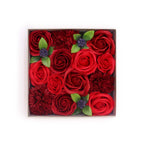 Caja regalo flores de jabón rosas rojas clásicas